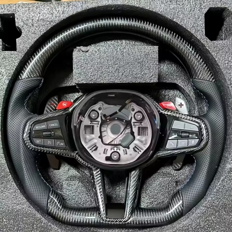 Tech Car Accessories - Auto stuurwiel carbon fiber leder voor